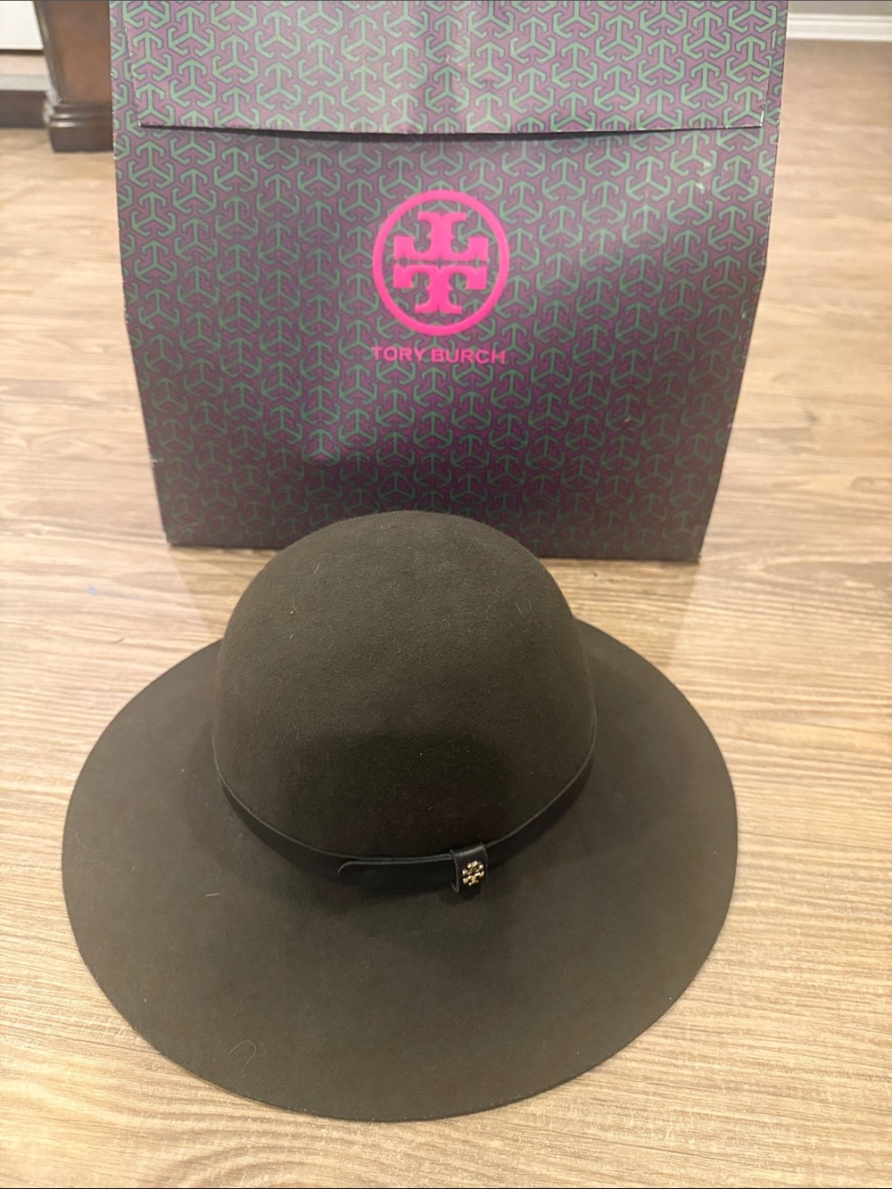 EUC Tory Burch Dark Brown Wool Wide-Brim Fedora Dark Brown worn once~ $180